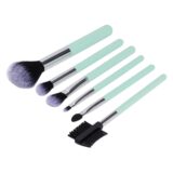 MINISO Upgraded Synthetic Bristle Makeup Brush Set - 7Pcs Pale Turquoise - Image 3