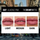 Maybelline New York Matte Lipstick, Intense Colour, Moisturised Lips, Color Sensational Creamy Matte, 507 Almond Pink, 3.9g - Image 4